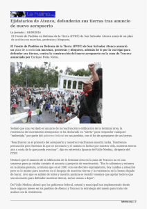 Ejidatarios de Atenco, defenderán sus tierras tras anuncio de nuevo aeropuerto
