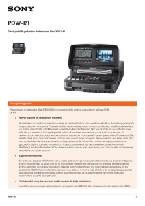 PDW-R1 • Deck portátil grabador Professional Disc XDCAM