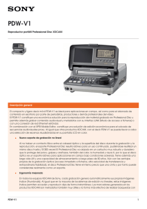 PDW-V1 Reproductor portátil Professional Disc XDCAM