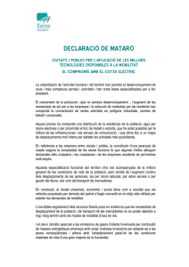 Declaració de Mataró pel compromís amb el vehicle elèctric