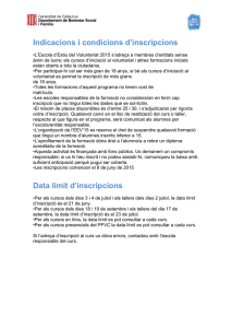 Altres indicacions a tenir en compte