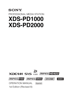 XDS-PD1000 XDS-PD2000 PROFESSIONAL MEDIA STATION OPERATION MANUAL