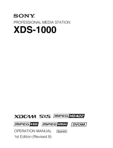 XDS-1000 PROFESSIONAL MEDIA STATION OPERATION MANUAL 1st Edition (Revised 8)