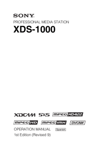 XDS-1000 PROFESSIONAL MEDIA STATION OPERATION MANUAL 1st Edition (Revised 9)