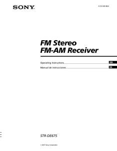 FM Stereo FM-AM Receiver STR-DE675 Operating Instructions