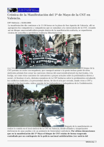Crónica de la Manifestación del 1º de Mayo de la... Valencia.