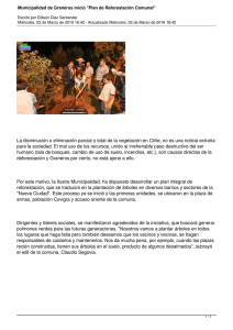 Municipalidad de Graneros inició &#34;Plan de Reforestación Comunal&#34;