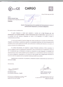 20150529 Carta a Humala de SC internacional por caso Atazanavir.pdf