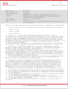 Ley Numero 19574 Autoriza a las Municipalidades para Otorgar Prestaciones de Bienestar a sus Funcionarios Publicada el 21 de septiembre 2001