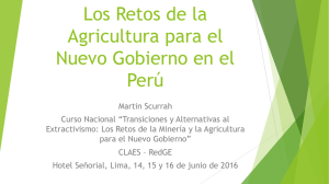 Los Retos de la Agricultura para el Nuevo Gobierno en el Perú