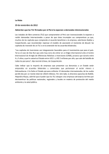 La Mula  29 de noviembre de 2012  Advierten que los TLC firmados por el Perú lo exponen a demandas internacionales 