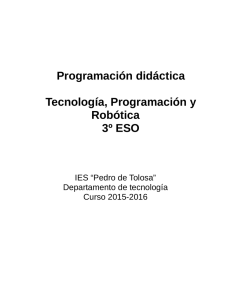 Programación didáctica Tecnología, Programación y Robótica 3º ESO