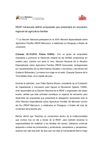 REAF-Venezuela definió propuestas que presentará en encuentro regional de agricultura familiar. Caracas, 22-10-2015. Prensa CIARA