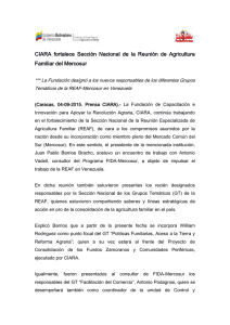 CIARA fortalece Sección Nacional de la Reunión de Agricultura Familiar del Mercosur.La Fundación designó a los nuevos responsables de los diferentes Grupos Temáticos de la REAF-Mercosur en Venezuela.