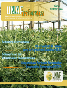 UNAF Informa, Boletín de la Unión Nacional de la Agricultura Familiar. Chile, noviembre 2012