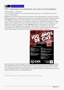 CNT conmemora su centenario con actos en Extremadura