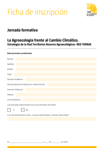 Ficha de inscripción Jornada formativa La Agroecología frente al Cambio Climático.