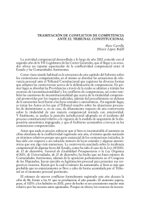 TRAMITACIÓN DE CONFLICTOS DE COMPETENCIA ANTE EL TRIBUNAL CONSTITUCIONAL Marc Carrillo