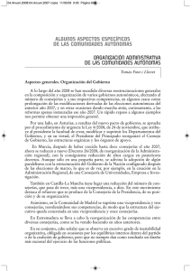 ALGUNOS ASPECTOS ESPECÍFICOS DE LAS COMUNIDADES AUTÓNOMAS ORGANIZACIÓN ADMINISTRATIVA