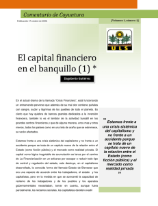 El capital financiero en el banquillo (1) * Comentario de Coyuntura