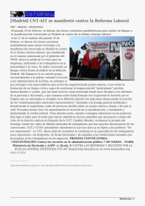 [Madrid] CNT-AIT se manifestó contra la Reforma Laboral