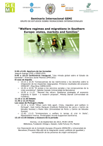 &#34;Welfare regimes and migrations in Southern Europe: states, markets and families&#34;