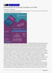 Presentación de la Revista Estudios en Sevilla