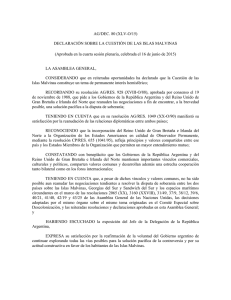 AG/DEC. 80 (XLV-O/15)  DECLARACIÓN SOBRE LA CUESTIÓN DE LAS ISLAS MALVINAS
