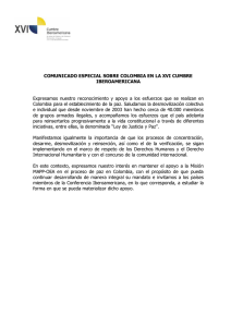 COMUNIDAD IBEROAMERICANA - Comunicado Especial sobre Colombia