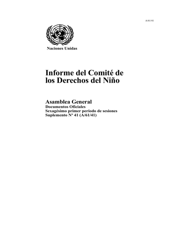 Agnu Informe Del Comit De Los Derechos Del Ni O