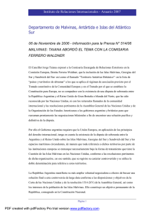 Canciller�a Argentina - Informaci�n para la Prensa N 514-06 - 06 de noviembre de 2006