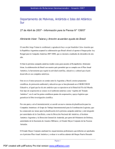 Canciller�a Argentina - Informaci�n para la Prensa N 138-07 - 27 de abril de 2007