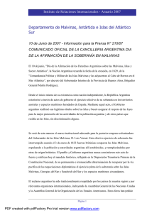 Canciller�a Argentina - Informaci�n para la Prensa N 210-07 - 10 de junio de 2007