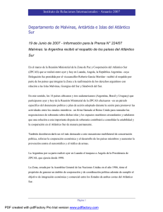 Canciller�a Argentina - Informaci�n para la Prensa N 224-07 - 19 de junio de 2007