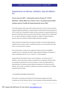 Canciller�a Argentina - Informaci�n para la Prensa N 227-07 - 20 de junio de 2007