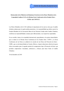 Declaración de los Ministros de Relaciones Exteriores de los Países... Comunidad Andina (CAN) a la Décima Sexta Conferencia de los...