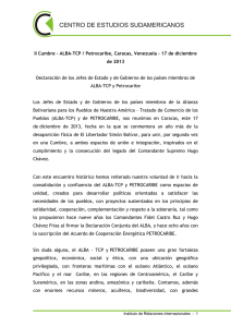 II Cumbre - ALBA-TCP / Petrocaribe, Caracas, Venezuela - 17... de 2013 ALBA-TCP y Petrocaribe