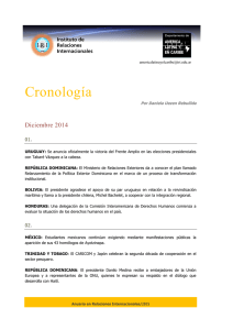 Cronología Diciembre 2014 01. Por Daniela Uezen Rebullida