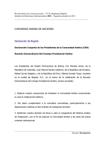 CAN  Declaraci�n de Bogot�