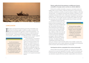 Diseño y aplicación de herramientas y medidas para la pesca