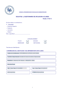 Universidad Católica San Pablo-Solicitud y cuestionario de afilación
