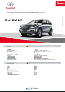 Great Wall H3 4X2 CITY - H3MT2.04X2CTY