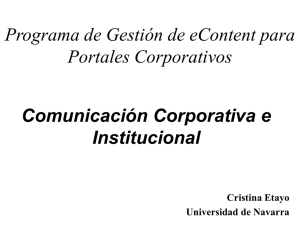 Programa de Gestión de eContent para Portales Corporativos Comunicación Corporativa e Institucional