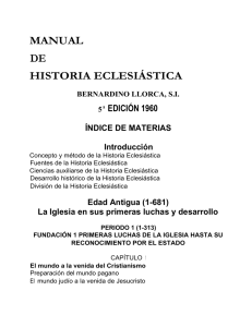 MANUAL DE HISTORIA ECLESIÁSTICA BERNARDINO LLORCA