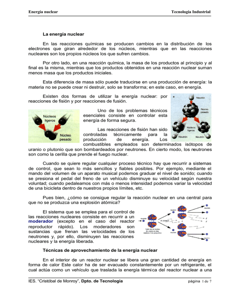 La Energ A Nuclear En Las Reacciones Qu Micas Se Producen