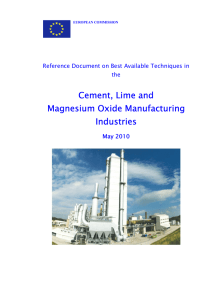 Cement, Lime and Magnesium Oxide Manufacturing Industries