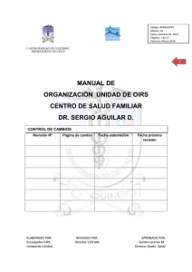 MANUAL DE ORGANIZACION OIRS CESFAM Doctor Sergio aguilar