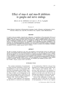 Effect of mao-A and mao-B inhibitors in ganglia and nerve endings