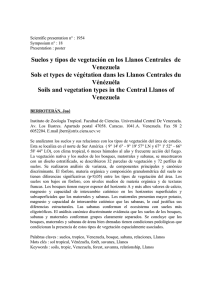 Suelos y tipos de vegetación en los Llanos Centrales de Venezuela