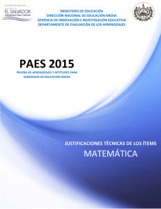 justificaciones paes 2015 matemática
